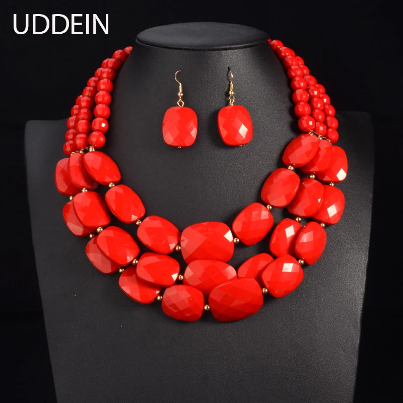 UDDEIN African Beads Jewelry Sets Multi layer Nigerian Wedding Indian Jewelry Sets Luxury Statement Choker Necklace Jewellery