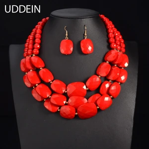 Uddein-afrikanische Zählungen Schmucksets, Multi-Layer-Halskette, indische Luxuserklärung Choker 8 Hauptverkäufe Indigene Perlen Halskette - №8