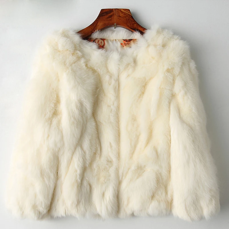 2024 Winter Women The Real Rabbit Fur Coat Natural Rex Rabbit Fur Coat The Fashion Super Thin Rabbit Fur Leather Fashion Jacket