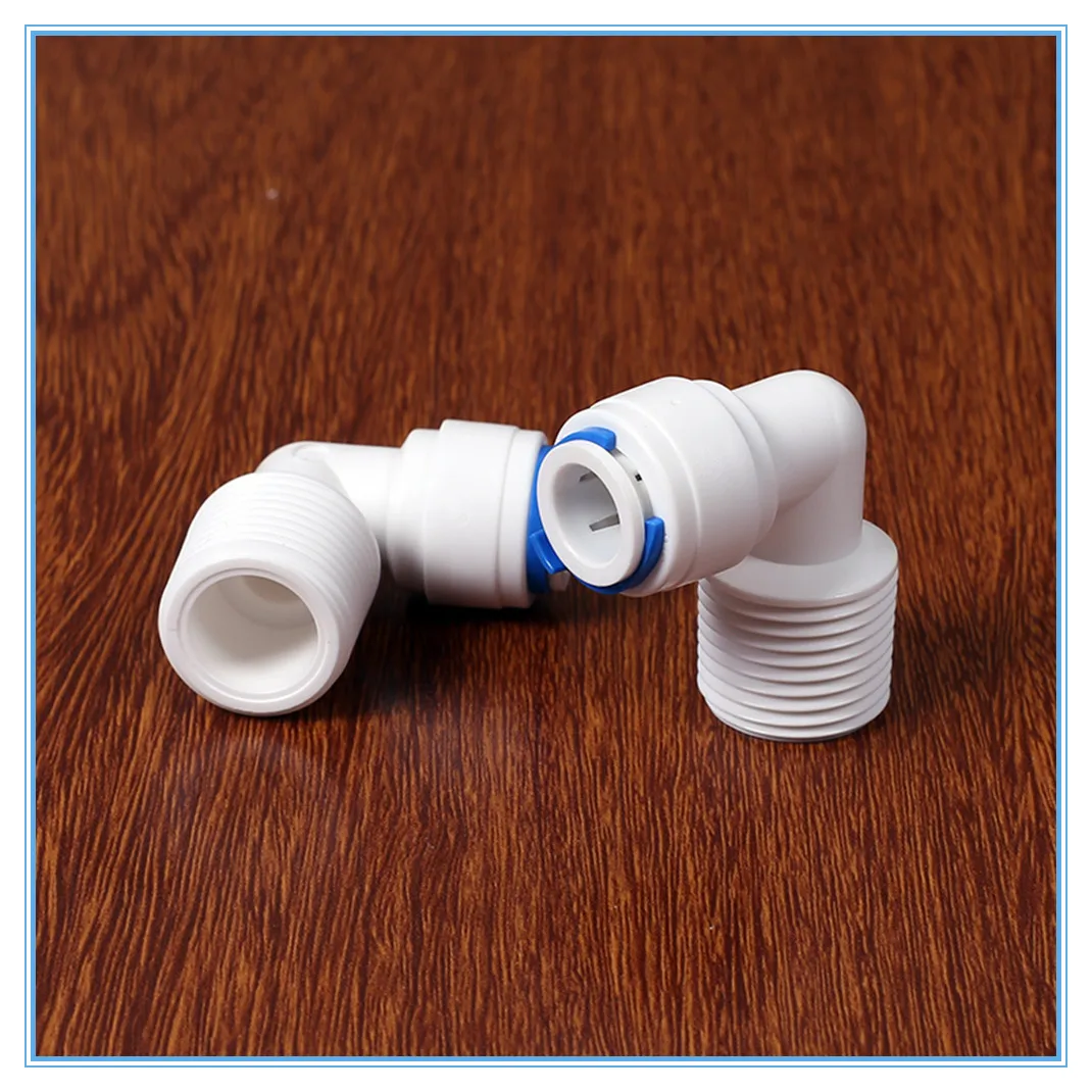 

5pc 3/8" OD Pipe to 1/2" Male Elbow Quick Connector RO Water Purifier Reverse Osmosis Aquarium System Connector Fitting