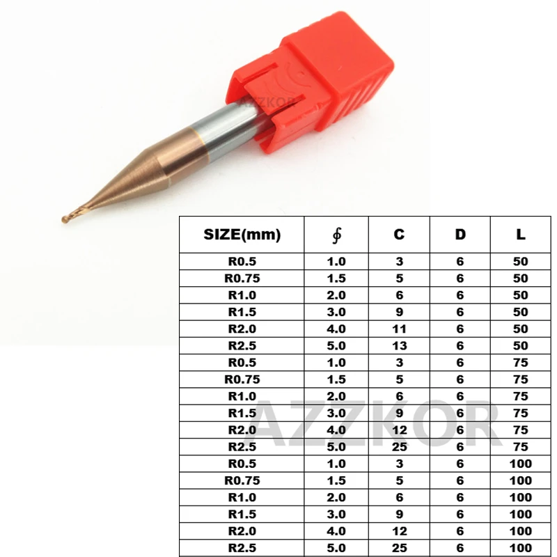 Key เครื่องจมูก End Mills เคลือบเครื่องกัดทังสเตนสตีล 6 จับการทำงานพิเศษ Endmill50L/75L /100L