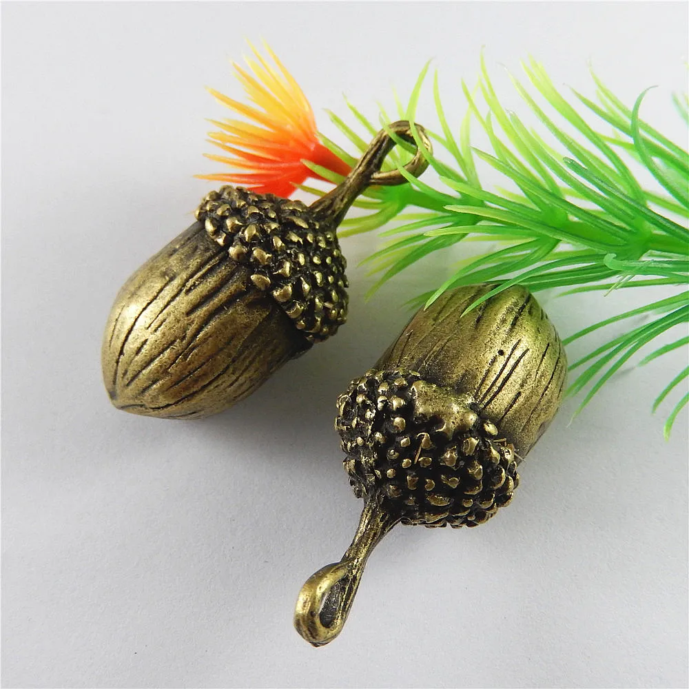 (5pieces)Creative Bronze Alloy Acorns Necklace Pendant Bracelet Charms 40*18mm Vintage Jewelry Accessories Handmade Crafts 52300