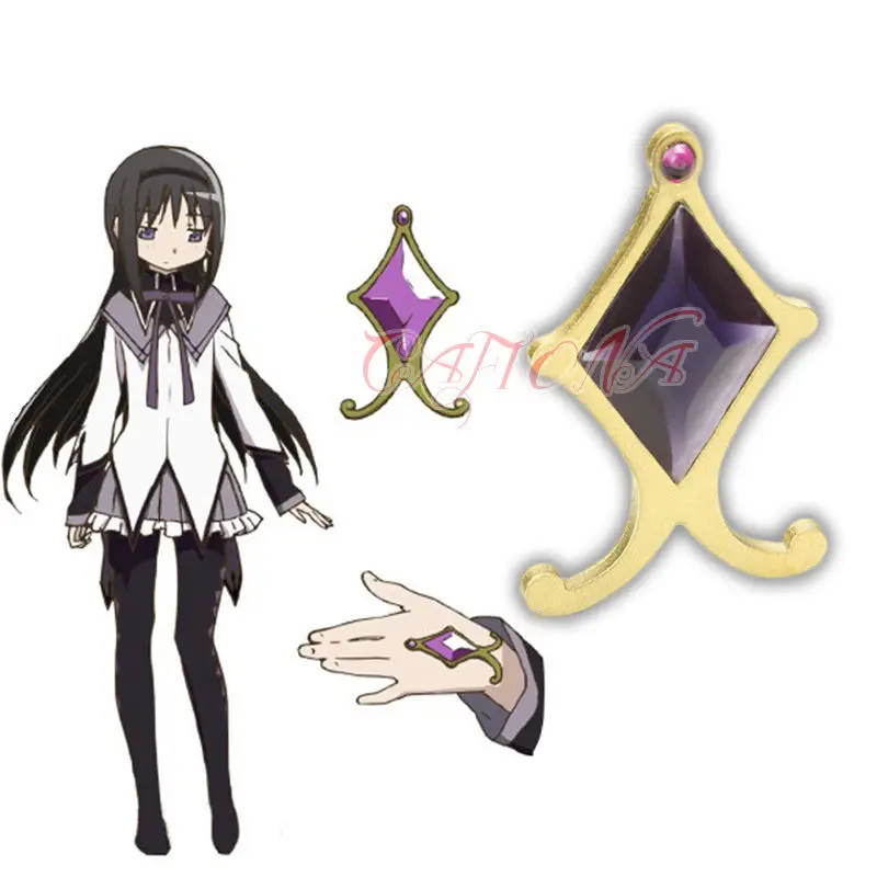 

Cafiona Puella Magi Madoka Magica Akemi Homura Cosplay Accessory Purple Hands Jewelry