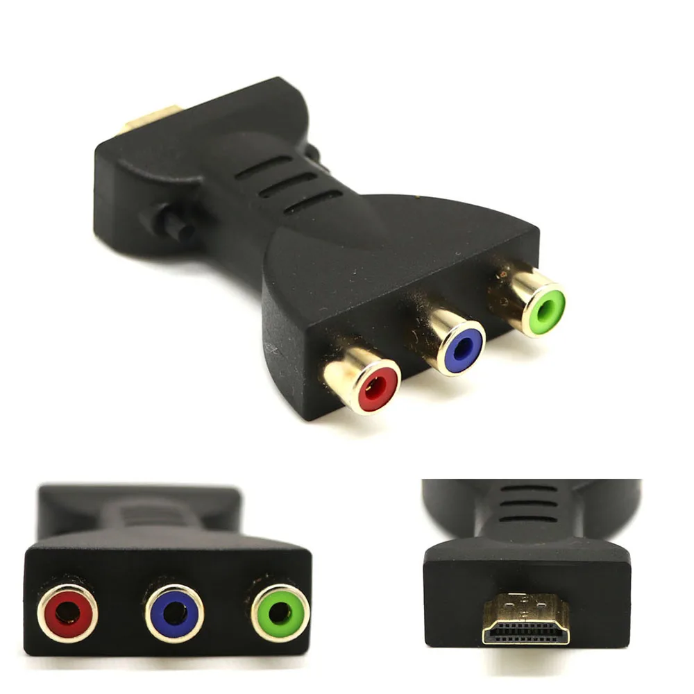 

Позолоченный HDMI-совместимый с 3 RGB RCA видео аудио адаптер AV компонентный конвертер