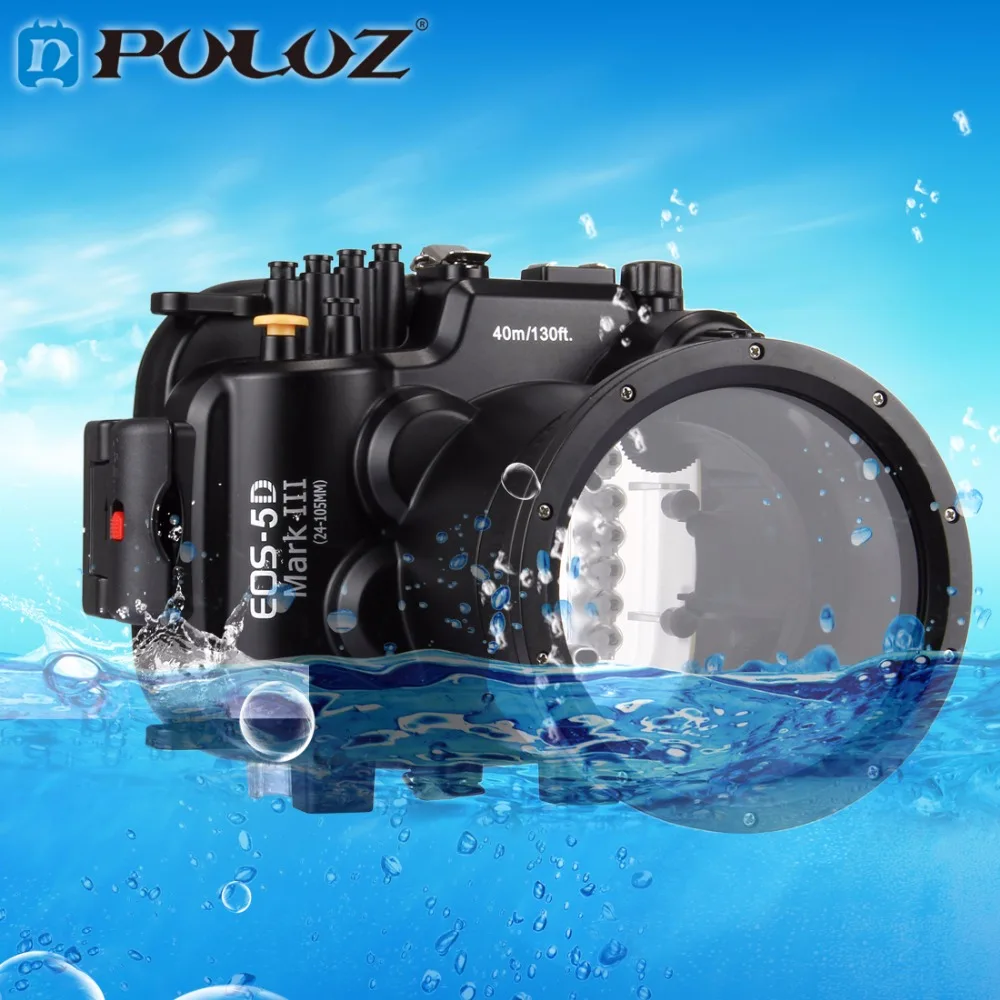 

PULUZ 40m 130ft Depth Underwater Swimming Diving Case Waterproof Camera Housing case for Canon EOS-5D Mark III