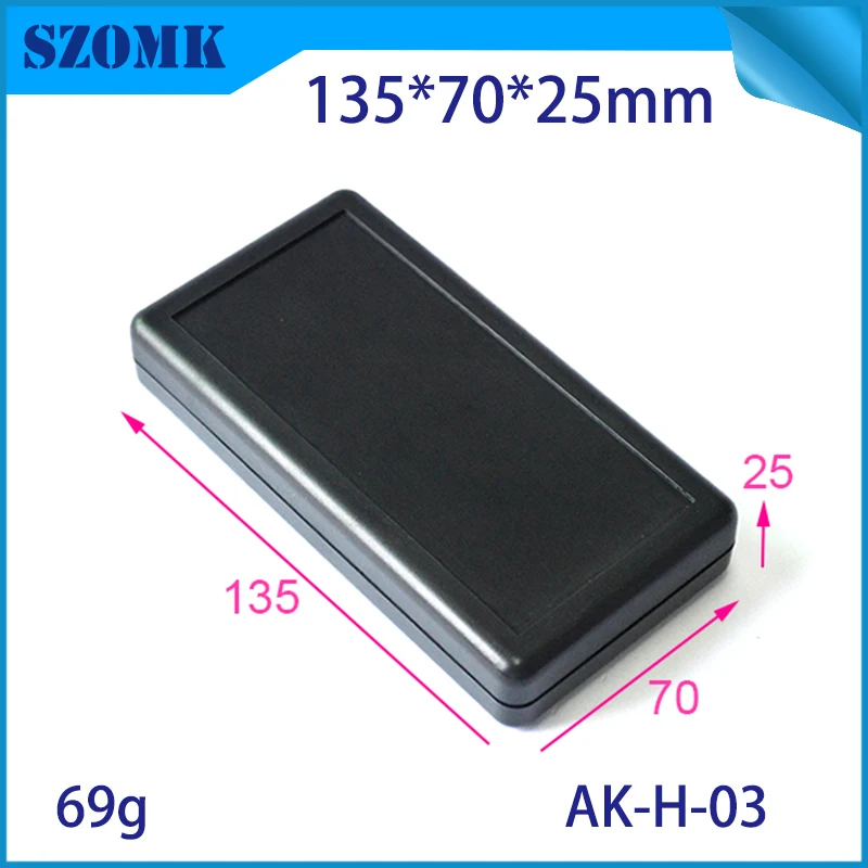 1Piece Black color 2 AA plastic handheld enclosure abs electronics junction box battery aa junction housing battery holder case