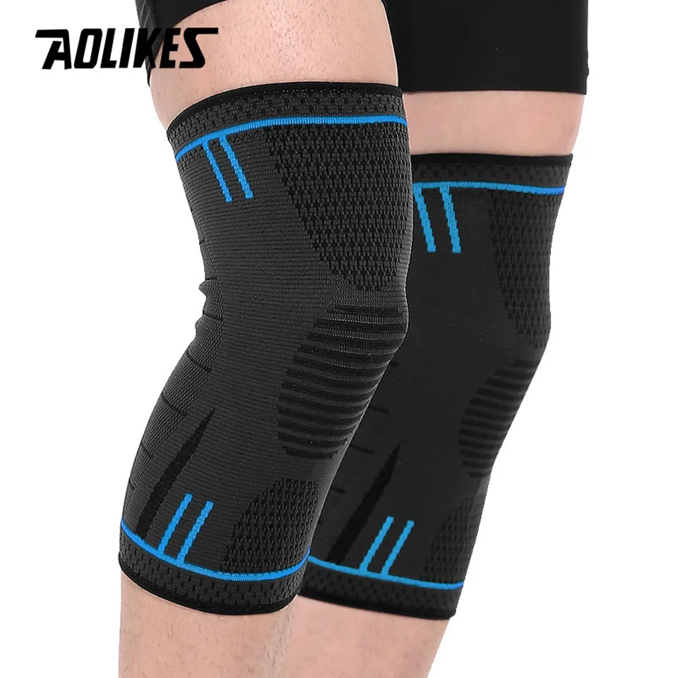 AOLIKES 1 Pair Non Slip Silicone Sports Knee Pads Support for Running,Cycling,Basketball,Arthritis&Injury Recovery Kneepad