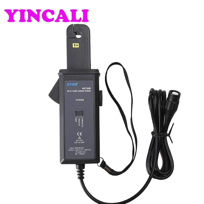 ETCR007AD AC/CD Leakage Clamp Current Sensor Probe Sensor of non-contact measurement Range 0mA~60.0A Clamp Meter
