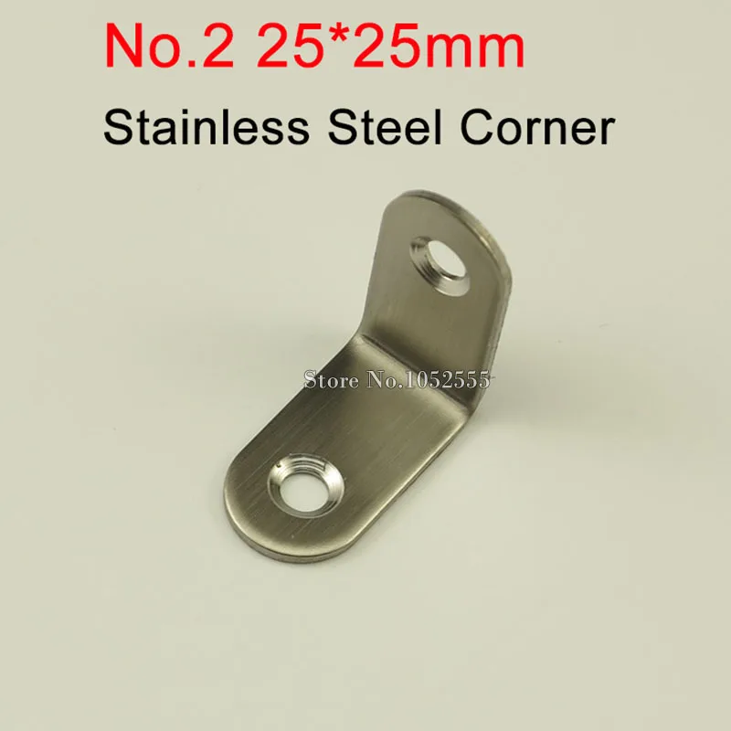 NEW 500PCS Stainless Steel corner braces Metal Right Angle Furniture fittings 90 Degree frame board shelf support hardware