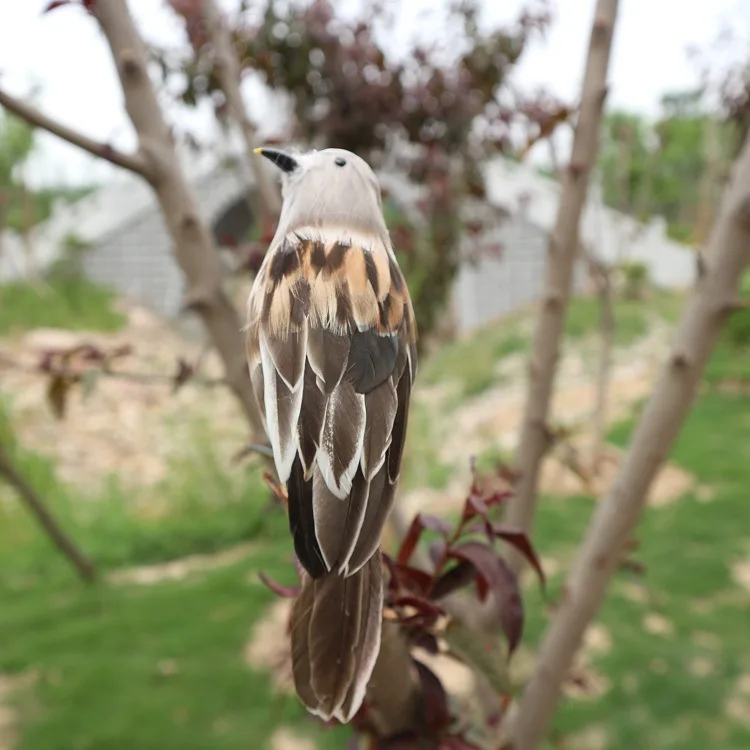 foam& feathers artificial bird 15cm gray feathers bird model,home garden decoration toy w0599