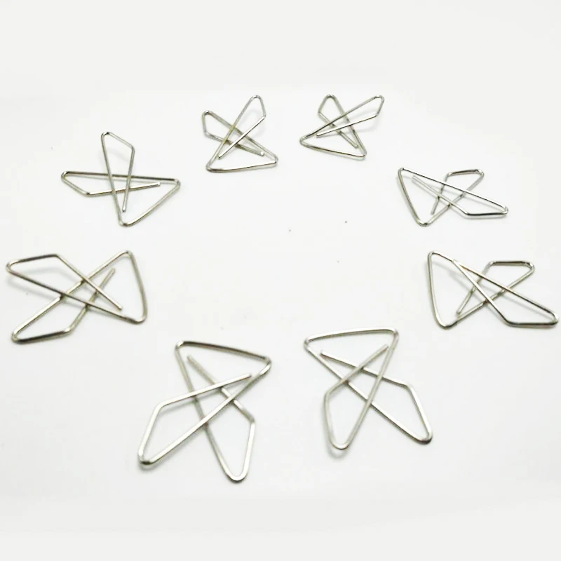 100pcs Paper Clips Metal Fashion Silver Butterfly Paper Clips Bookmark Metal Clip Active