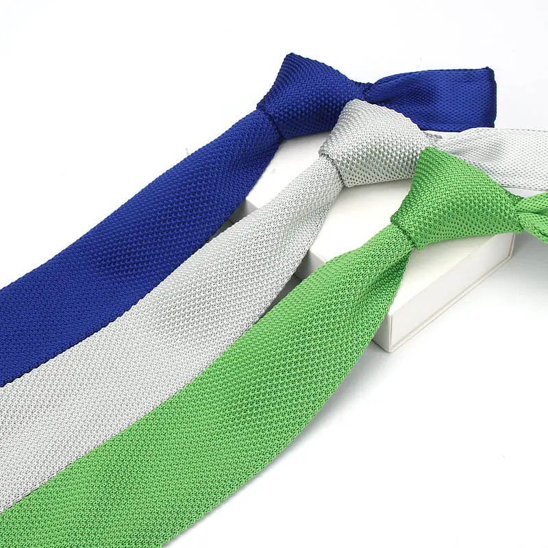 Fashion Burgundy Retro Neck Tie Wedding Knitted Ties for Men Skinny Ties Man Gravata Polyester Narrow Knitted Neckties Navy