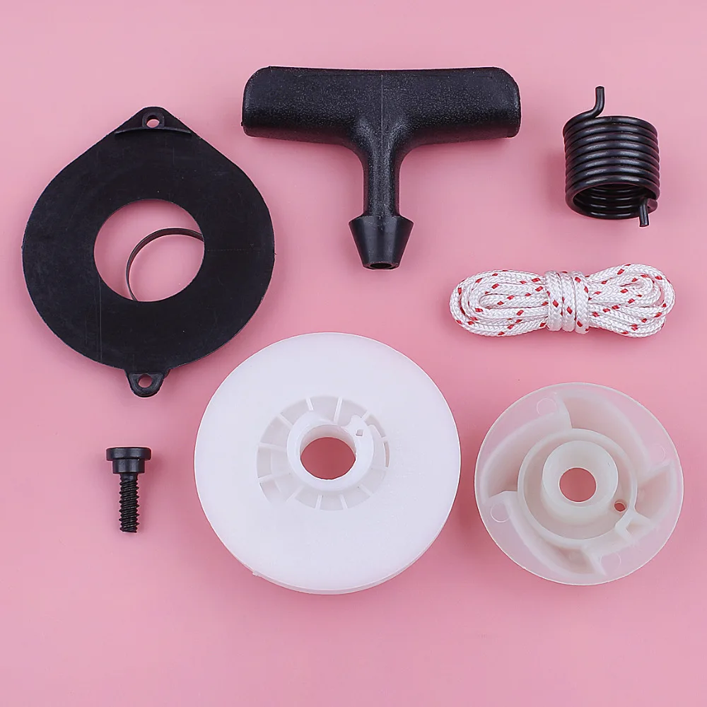 Kit fune con impugnatura a molla per puleggia di avviamento a strappo per Husqvarna 435 440 445 445E 450E strumento da giardino per motosega sostituire il pezzo di ricambio