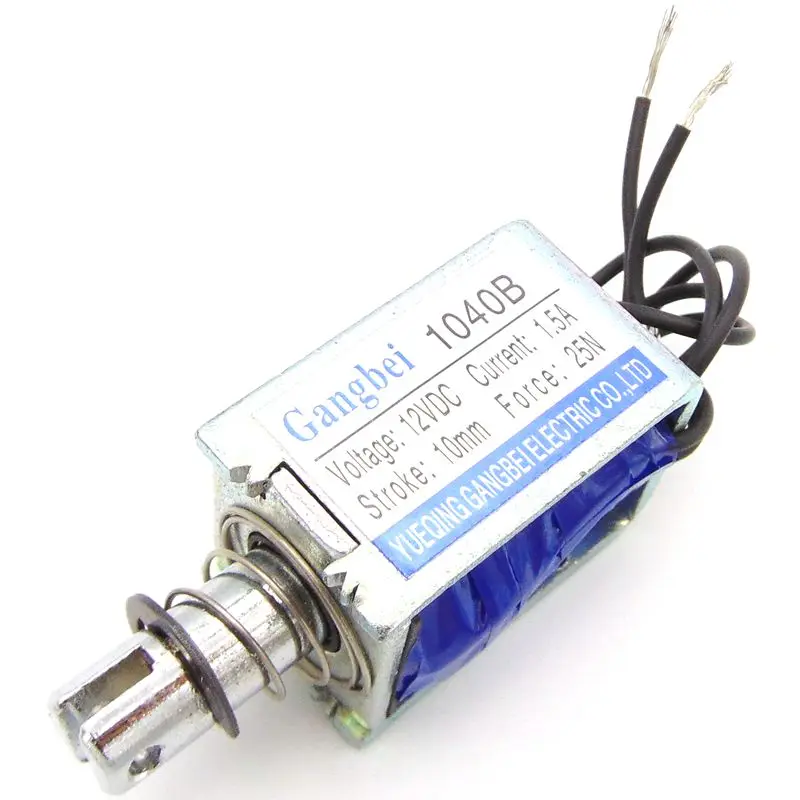 gangbei 1040B Wholesale DC12V 24V  Force 25N travel 10mm Pull Type Linear Solenoid Electromagnet