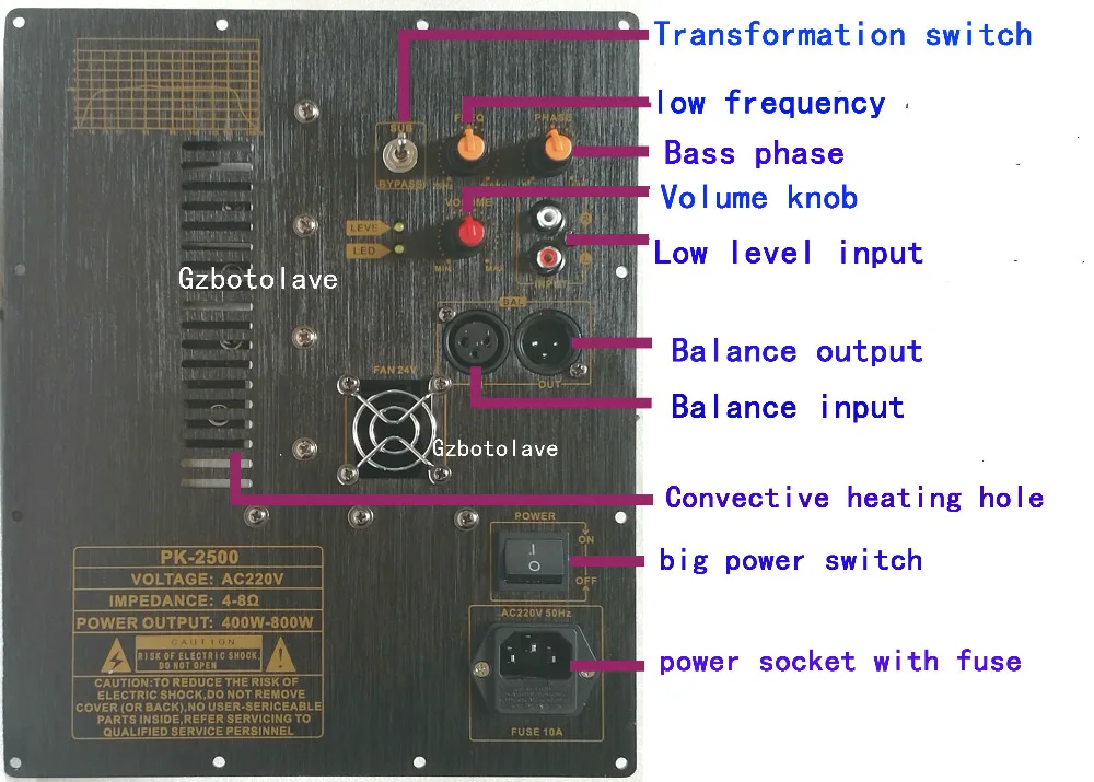 supper sound 400-800W home theater heavy bass pure bass amplifier board BYPASS amplifier