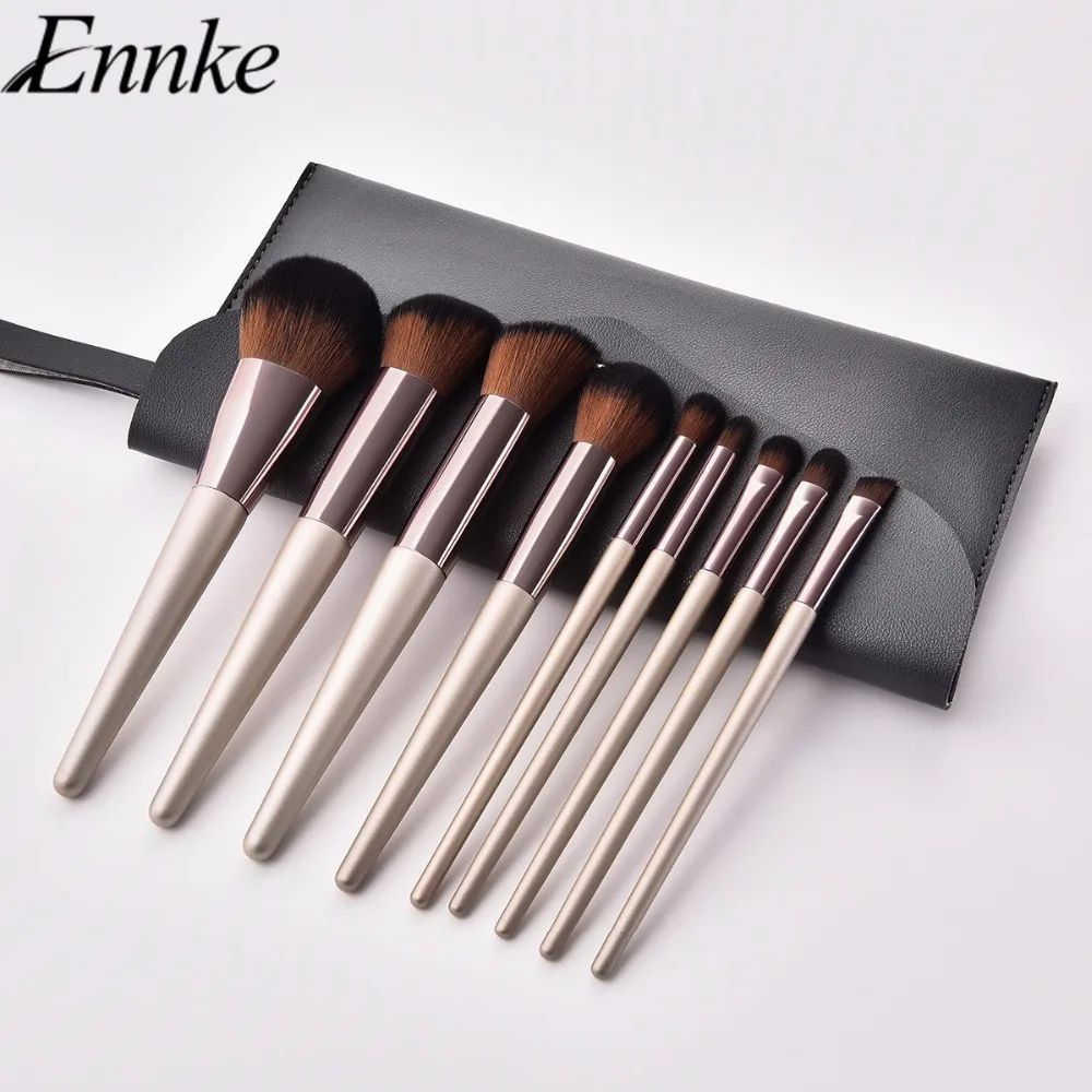 

ENNKE 9Pcs Make Up Brushes Kit Blush Foundation Powder Concealer Eyeshadow Eyeliner Brush Pincel de maquiagem Cosmetic Tools