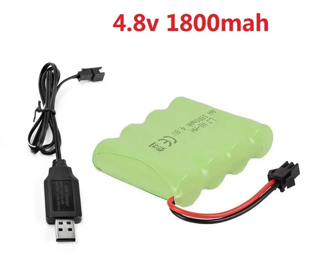 4.8v 700mAh/1800mah/2800mah akumulator Ni-CD + ładowarka USB do samochodu RC/łódź rc/zbiornik rc/zabawka robota