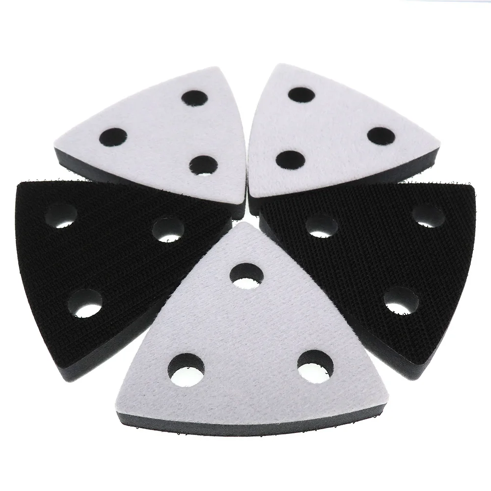 Almohadilla de interfaz suave de 3 agujeros, disco de lijado de gancho y bucle, accesorios para herramientas eléctricas, 80x80x80MM, paquete de 5