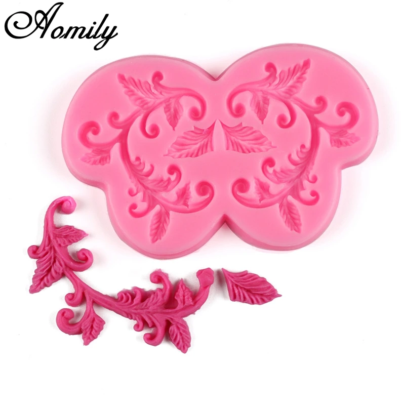 Aomily European Lace Decoration Shaped 3D Silicon Chocolate Jelly Candy Cake Bakeware Mold DIY Pastry Bar Ice Block Soap Mould