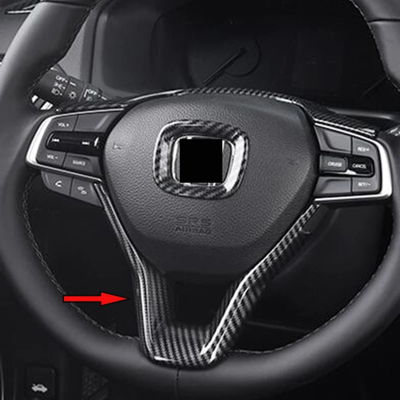 

For Honda Insight 2018 2019 ABS Carbon fibre Car Steering wheel Button frame Cover Trim car styling Accessories 1pcs