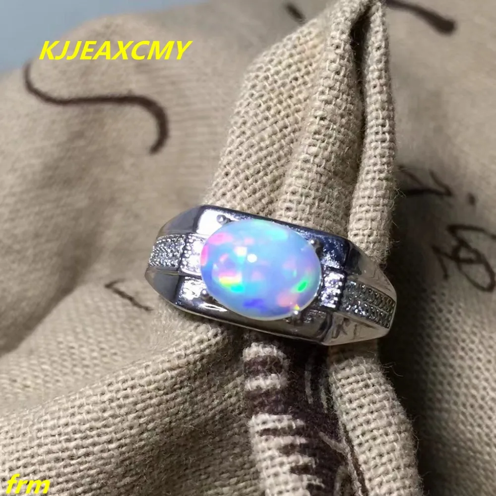 

KJJEAXCMY Fine jewelry 925 silver inlaid colorful natural opal ring female models rings wholesale and retail