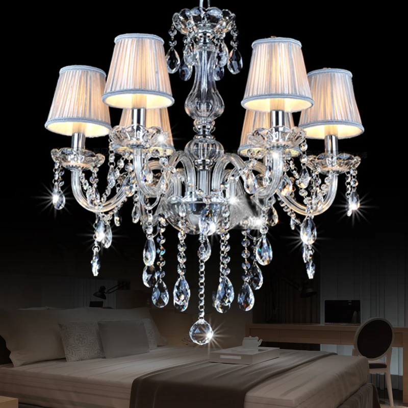 

New European Led candlestick crystal chandelier for living room lustre de cristal modernos wedding dinner ceiling chandelier