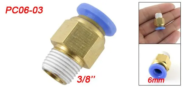 

Free Shipping 100PCS A Lot Push In Fittings 6MM OD-3/8" Thread One Touch to Connect Straight Male PC06-03