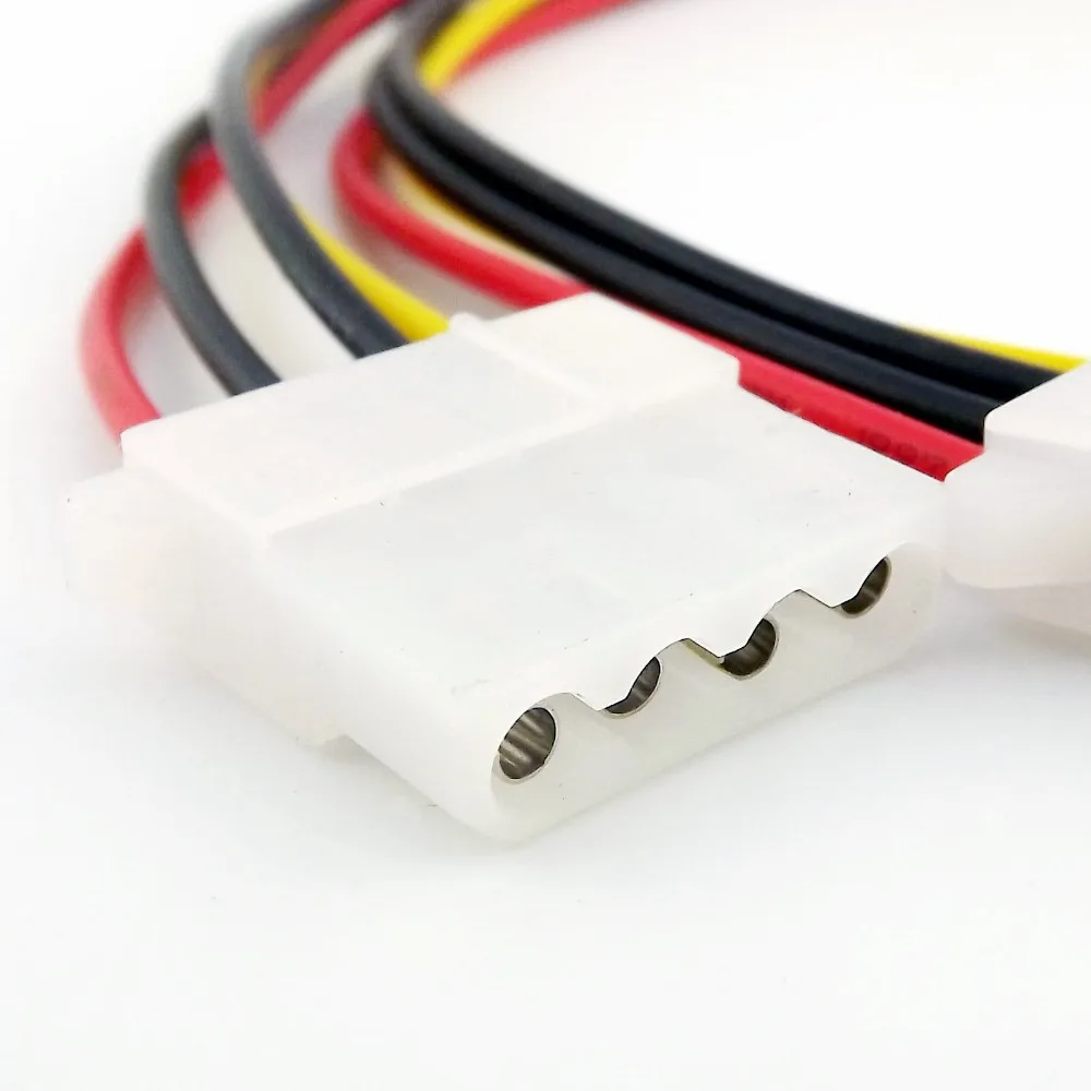 10x IDE 4 Pin Molex ชาย to 2x IDE 4 ขาหญิง Y Splitter อะแดปเตอร์สายเชื่อมต่อ 20 ซม.