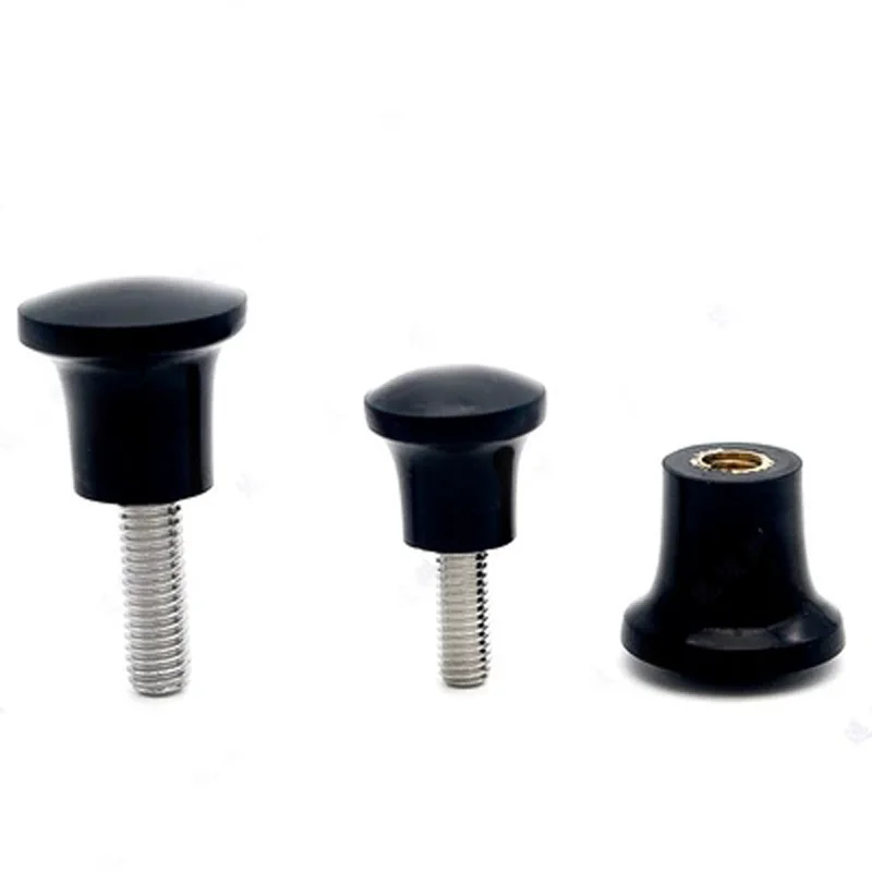 1Pcs M8 Mushroom type Knob bakelite Round Plastic head 32mm OD handle stainless steel Hand screw bolt Length 60mm-100mm L