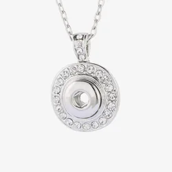 Boom Life New Snap Jewelry Buttons Necklaces Link Chain 60CM With Crystal Pendant Fit 12MM Snap Buttons Jewelry