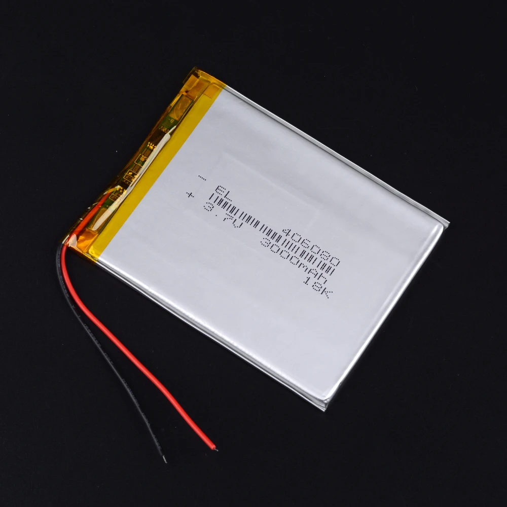 10 шт./лот 406080   3,7 В 3000 мАч перезаряжаемая литий-ионная полимерная батарея для электронной книги КПК портативный DVD 395979