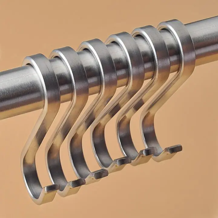 22mm 25mm pipe Stainless steel s-type hook Clothing store kitchen wardrobe pothook thickness:2mm width:5mm