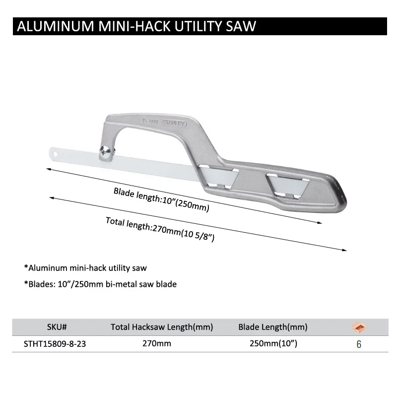 Stanley 1-piece mini hacksaw w/ 10\