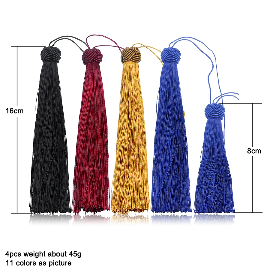 SAUVOO 4pcs ยาว Tassels ผ้าไหม 16 ซม.16 ซม.สับปะรดจีน Knot Round Ball Tassel Fringe DIY ต่างหูเครื่องประดับทำผลการค้นหา