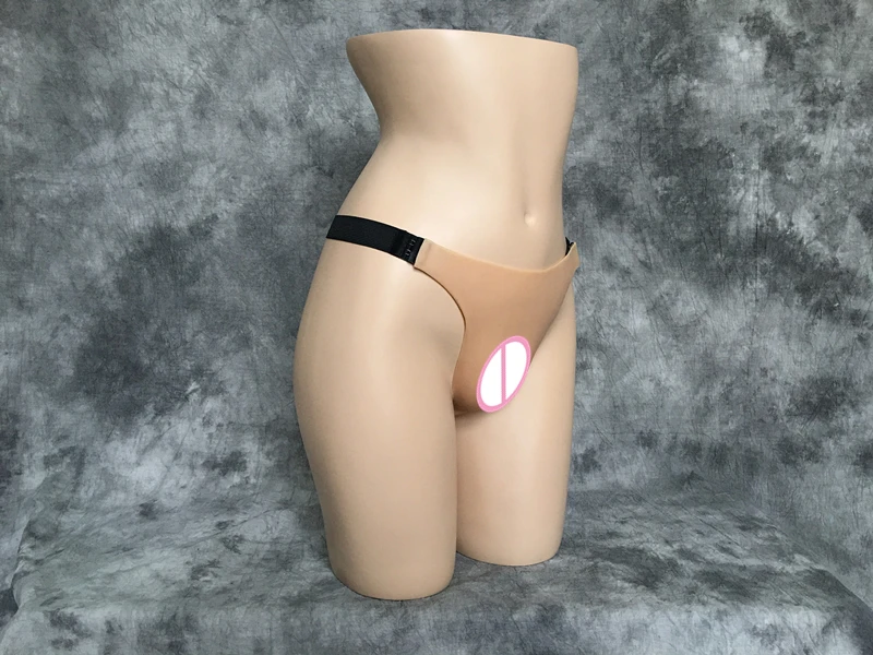 Silicone fake Vagina Artificial Vagina Bun Vulva T String TD Crossdress Transgender Drag Queen Vagina Panties Hide Male Genital