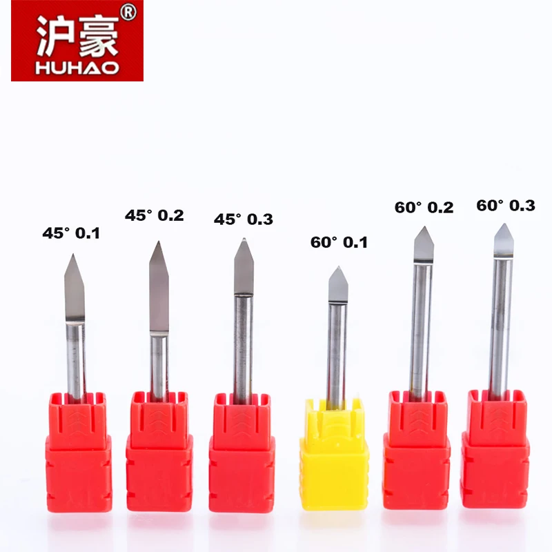 Huhao 1Pcs 4Mm Graveerbits Precisie Slijpen V-Vorm Carbide Pcb Frees Cnc Router Bit Machine Accessoires