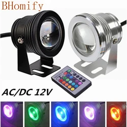 LED underwater light SPOT 10W RGB DC12vIP67 waterproof aquarium swimming pool spotlight stainless car lighting fish tank piscina