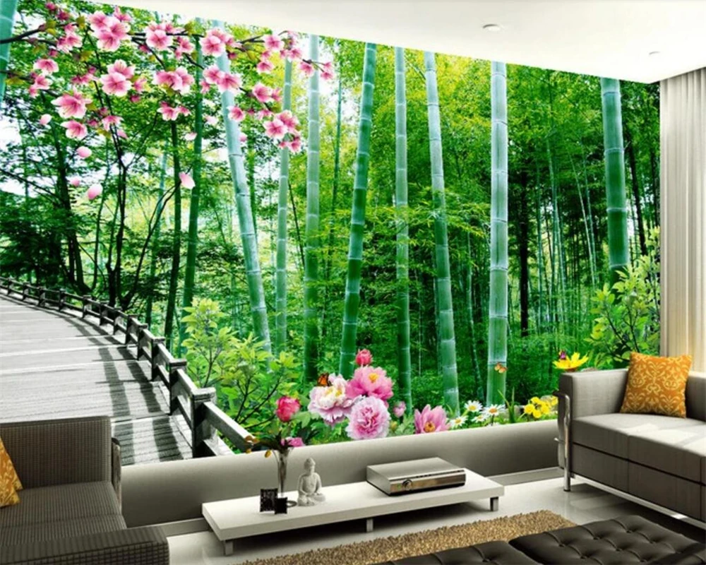 

Beibehang Custom wallpaper bamboo forest trail 3D landscape mural TV background wall murals home decoration mural 3d wallpaper