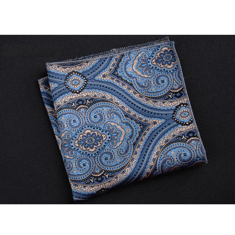 Luxury Men\'s Handkerchief Polka Dot Striped Floral Printed Hankies Polyester Hanky Business Pocket Square Chest Towel 23*23CM