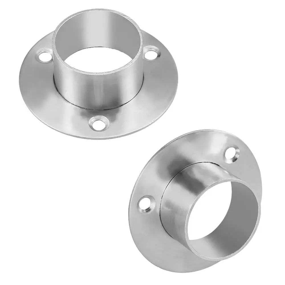 Uxcell 2pcs Pipe Fittings Wardrobe Pipe Bracket 26mm 32mm 39mm 50.5mm Dia Wall Mount Floor Rod Flange Socket Hardware Tool
