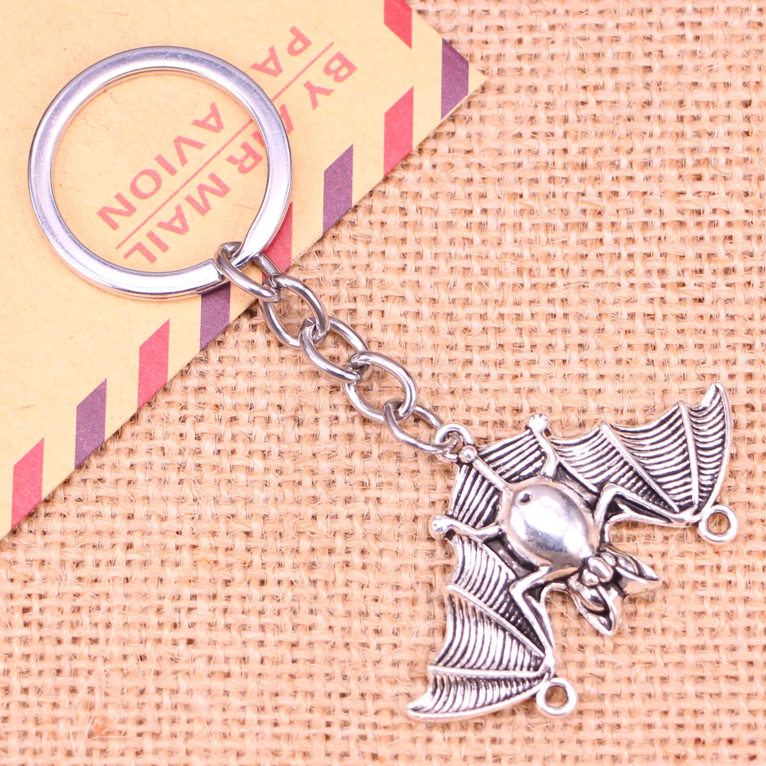 20pcs New Fashion Keychain 29*47 mm bat vampire dracula connector Pendants DIY Men Jewelry Car Key Chain Souvenir For Gift