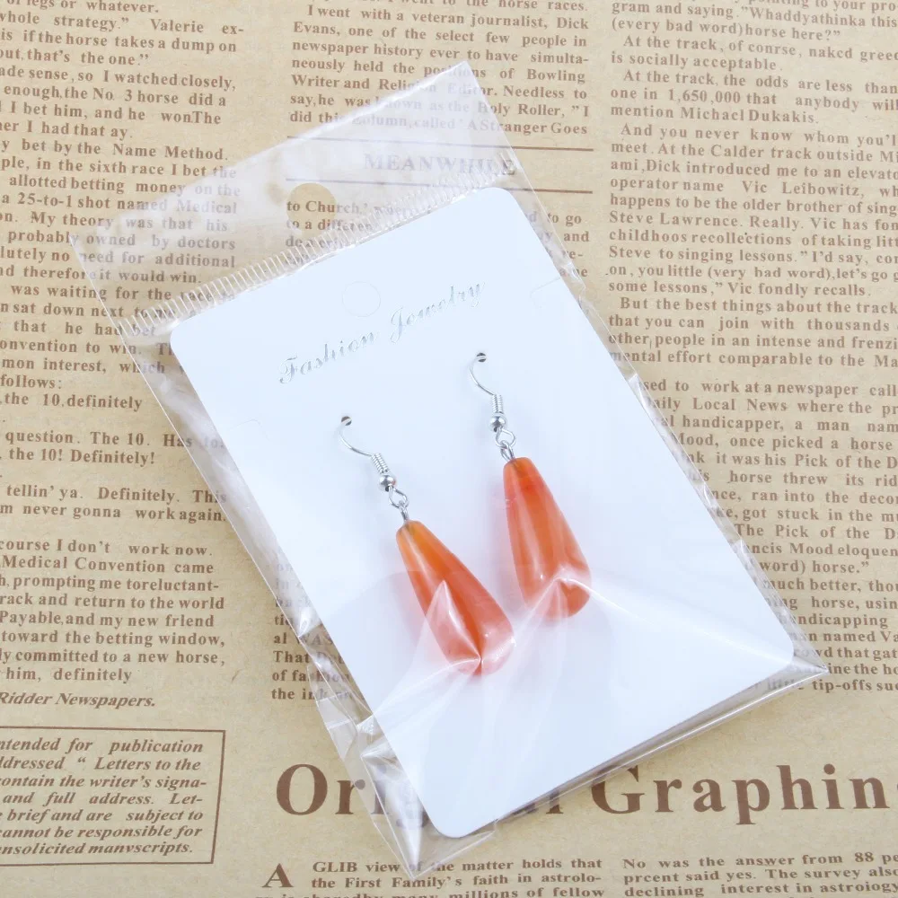 New hot wholesale jewelry ladies handmade natural stone drop-shaped earrings quartz tiger eye rose stone 20 color natural stone image 2