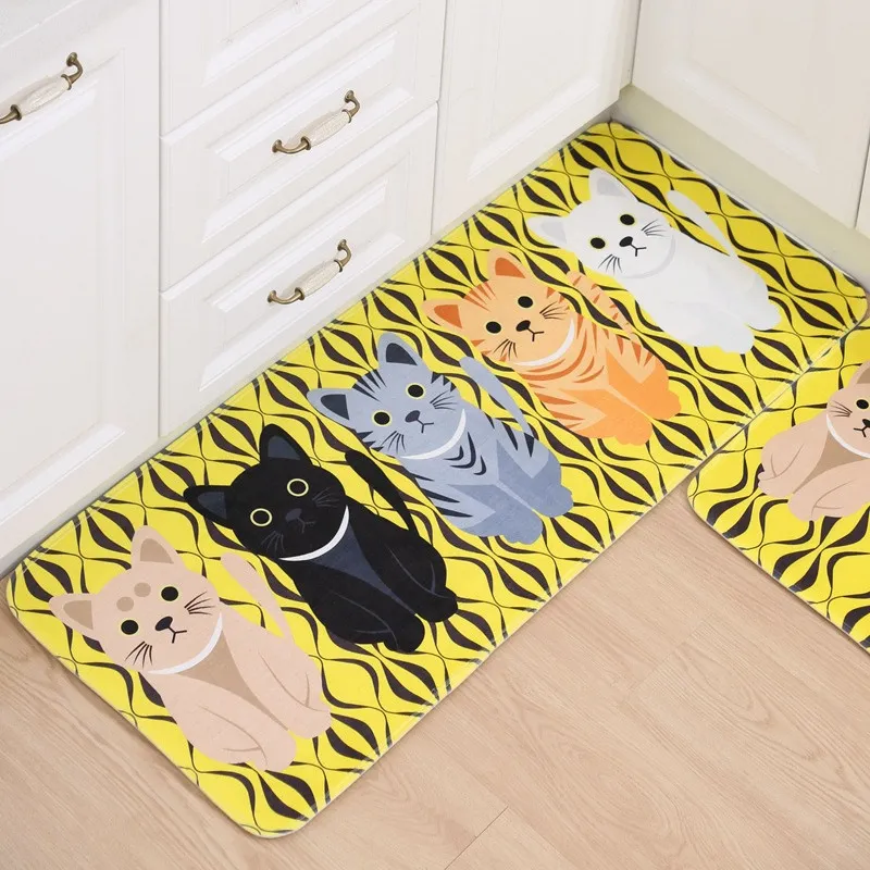 Cute Cat Floor Mat Multi Colors And Size Mat Kitchen Bathroom Door Suction Waterproof Carpet Non-slip Bath Mat Floor Rug Carpets