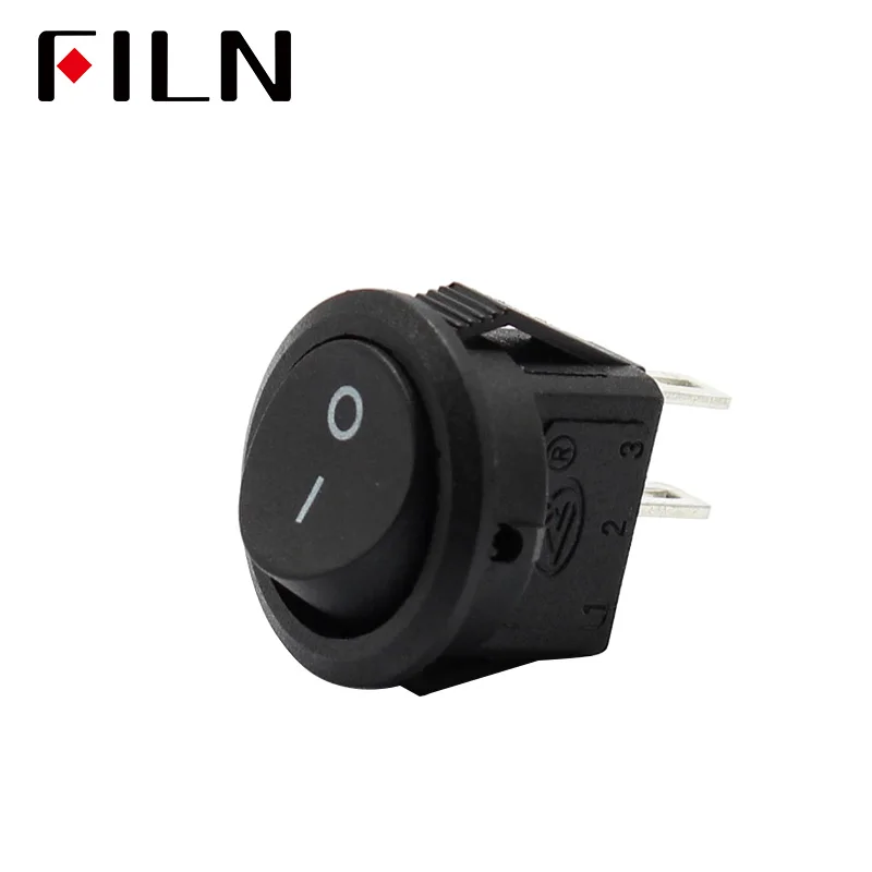 15MM Small Round Black 2-Pin 2-Files 3A250V 6A125V Rocker Switch Seesaw Power Switch for Car Dash Dashboard Toys