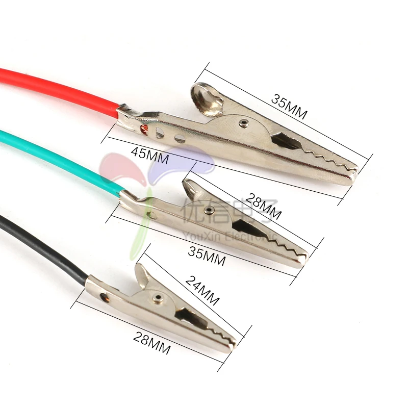 10Pcs Crocodile clip number 45/35/28mm Double-ended Crocodile Clips Cable Alligator Clips Wire Testing Wire Clip length 50cm