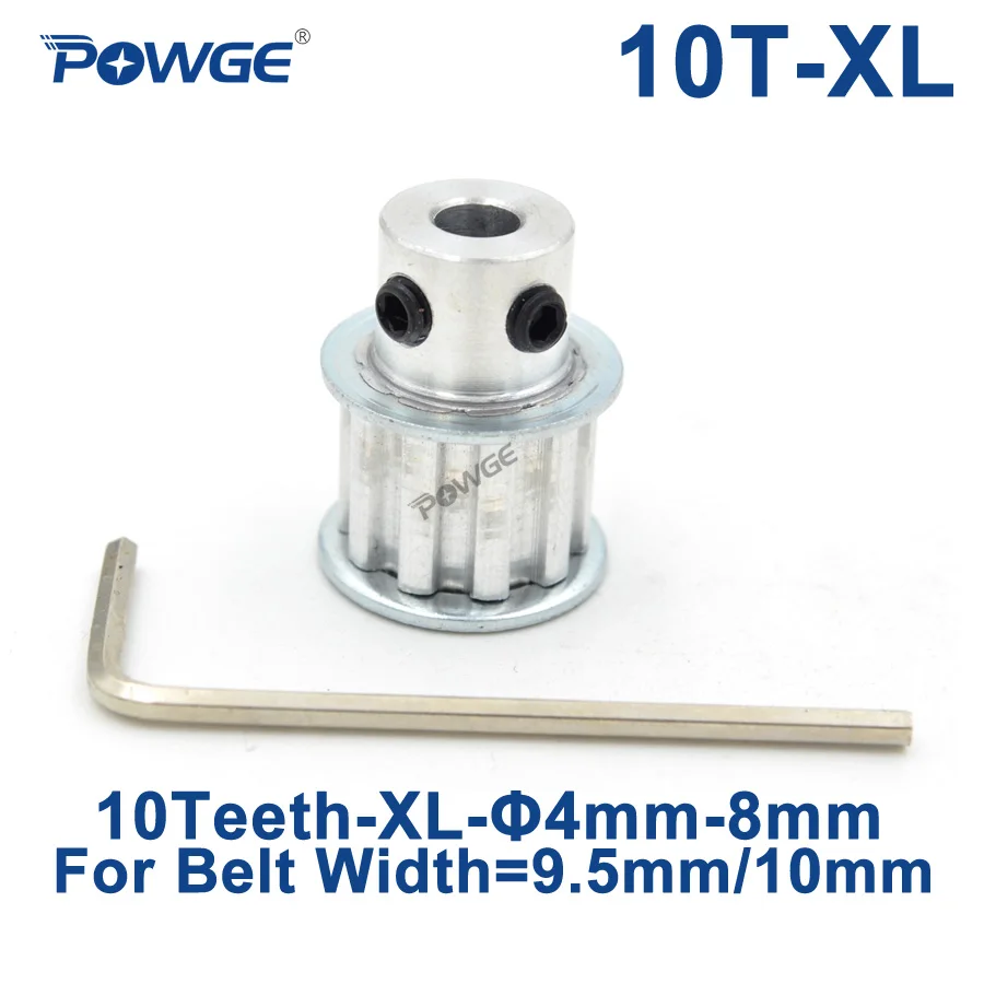 POWGE Inch Type 10 Teeth XL Timing pulley Bore 4/5/6/6.35/7/8mm for width 9.5mm XL Synchronous Belt 10-XL-037 BF 10teeth 10T