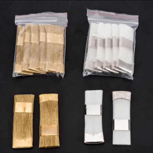 Cepillo de alambre de latón para limpieza de fresas, producto Dental plano para limas de fresas, herramienta de limpieza de soporte, 5 uds.