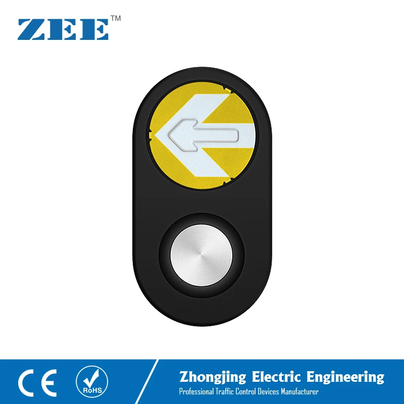 การจราจรคนเดินเท้า Push ปุ่ม Pedestrian Traffic Light LED การจราจรปุ่มลูกศรสีดำที่อยู่อาศัย