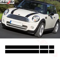 Black White Red Vinyl Decals Car Bonnet Stripes Hood Sticker Cover For MINI Cooper R50 R53 R56 R55