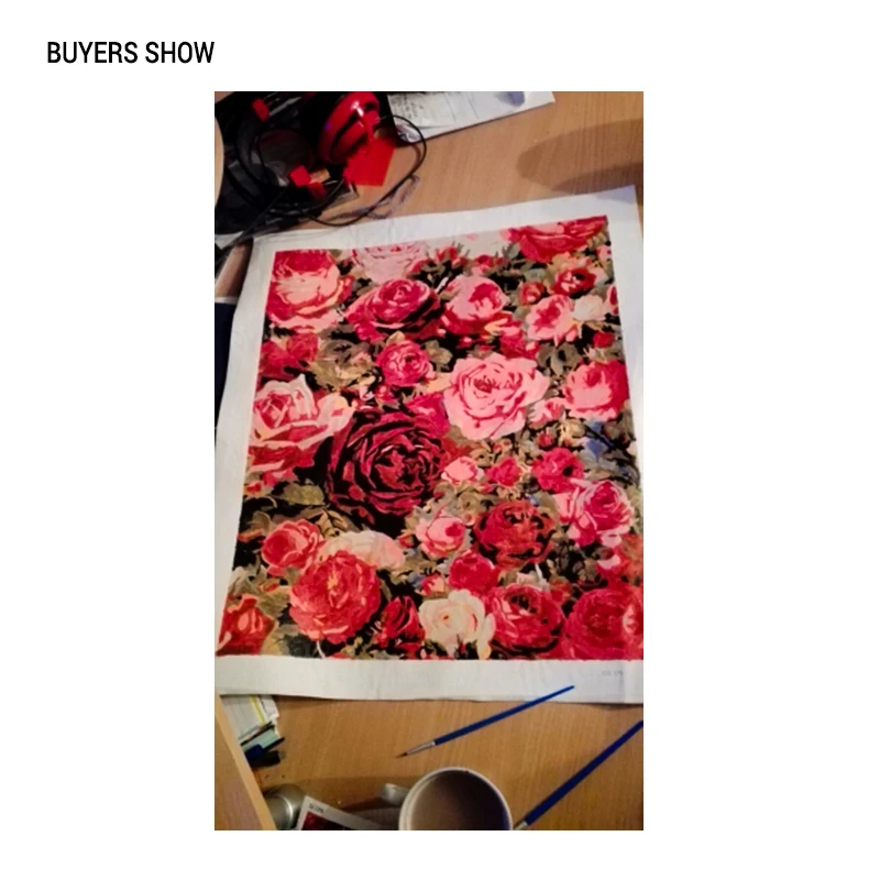 CHENISTORY Romantic Rose Flower Diy Painting By Numbers Modern Wall Art Picture Unique Gift For Wedding Decoration 40x50cm Arts